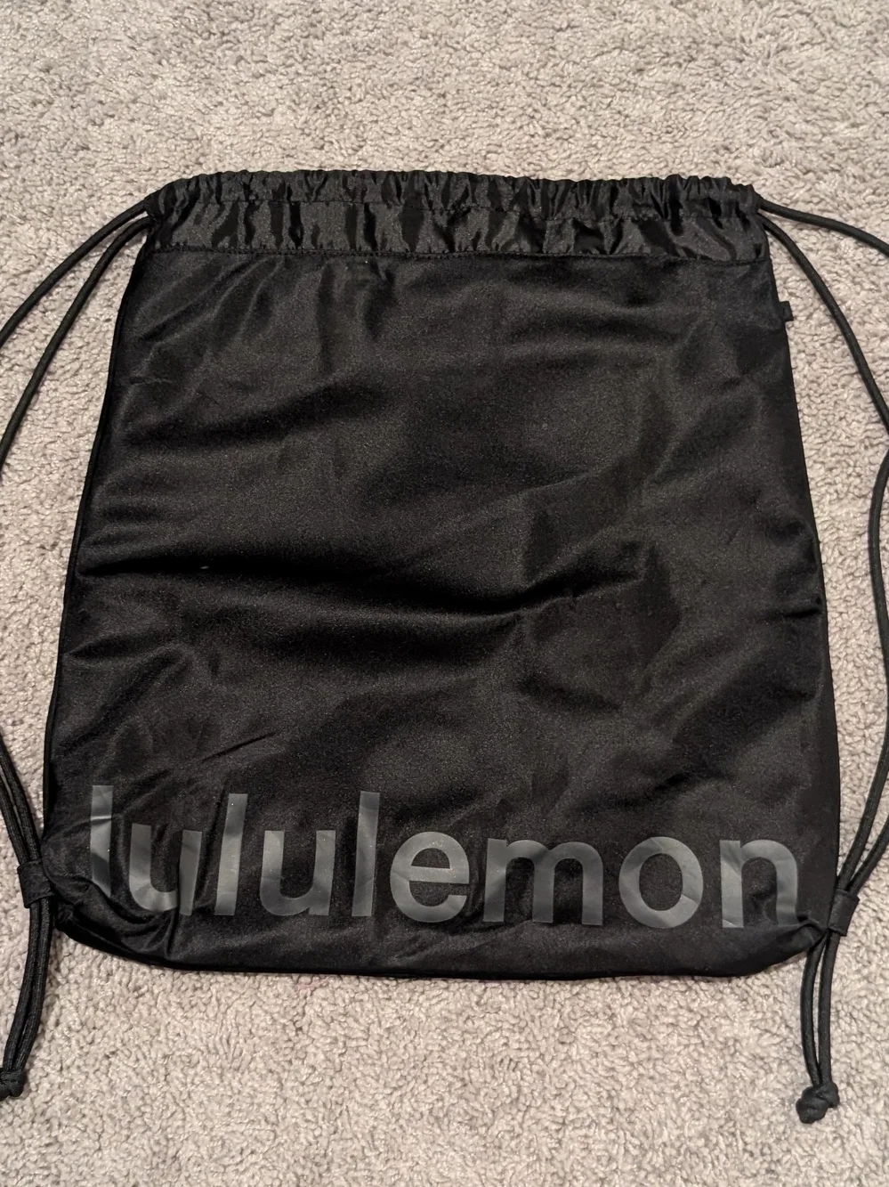 lululemon athletica Black Drawstring Gym Backpack Sack